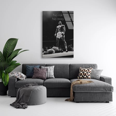Muhammed Ali Motivasyon Cam Tablo 35x50 cm