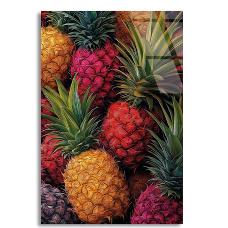 Renkli Avokado Cam Tablo 35x50 cm