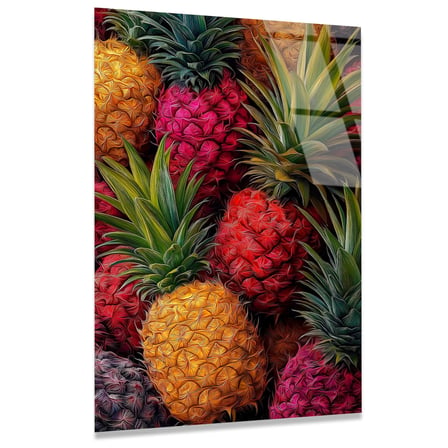 Renkli Avokado Cam Tablo 35x50 cm