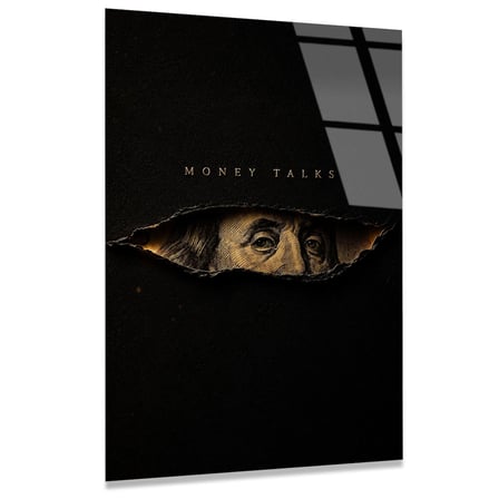 Money Talks Cam Tablo 35x50 cm