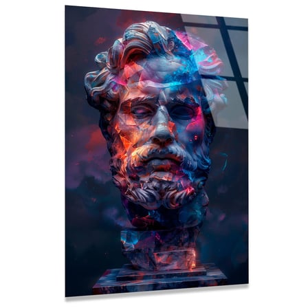Pop Art Antik Heykel Cam Tablo 35x50 cm