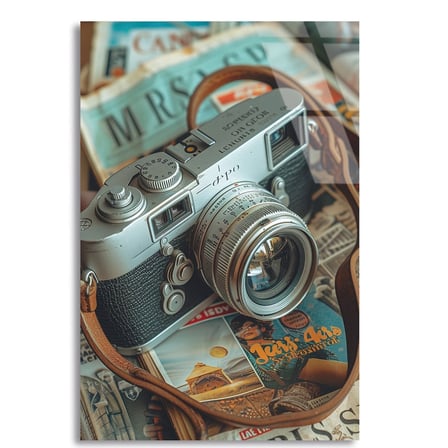 Vintage Makine Cam Tablo – Nostaljik Sanat Duvar Dekoru 35x50 cm
