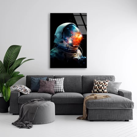 Kozmik Astronot Cam Tablo 35x50 cm
