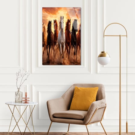 Koşan Atlar Cam Tablo 35x50 cm