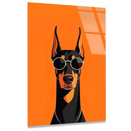 Doberman Cam Tablo 35x50 cm