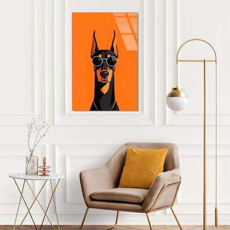 Doberman Cam Tablo 35x50 cm