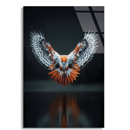 Turuncu Kartal Cam Tablo 35x50 cm