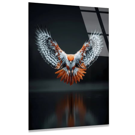 Turuncu Kartal Cam Tablo 35x50 cm
