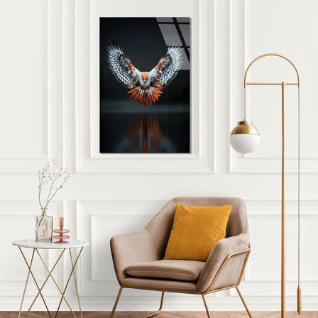 Turuncu Kartal Cam Tablo 35x50 cm