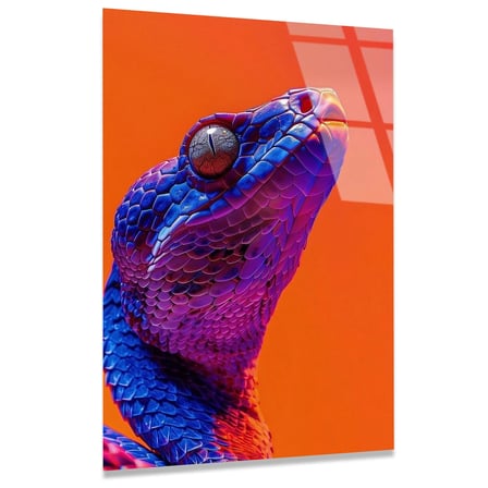Sürüngen Cam Tablo – Vahşi Hayvan Duvar Dekoru 35x50 cm