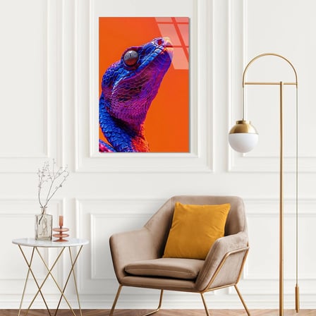 Sürüngen Cam Tablo – Vahşi Hayvan Duvar Dekoru 35x50 cm