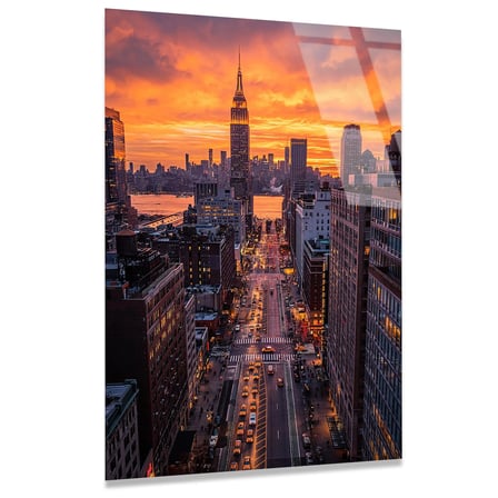Kızıl Şehir Manzarası Cam Tablo 35x50 cm