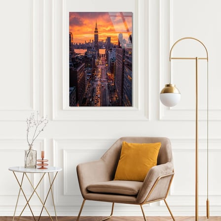 Kızıl Şehir Manzarası Cam Tablo 35x50 cm