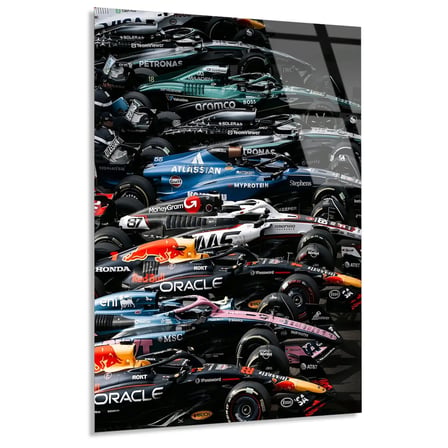 Formula 1 Grid Dizilişi F1 Cam Tablo – Formula 1 Duvar Dekoru 35x50 cm