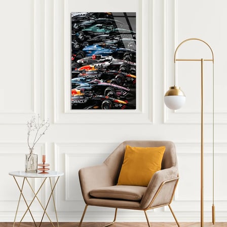 Formula 1 Grid Dizilişi F1 Cam Tablo – Formula 1 Duvar Dekoru 35x50 cm