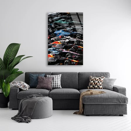 Formula 1 Grid Dizilişi F1 Cam Tablo – Formula 1 Duvar Dekoru 35x50 cm