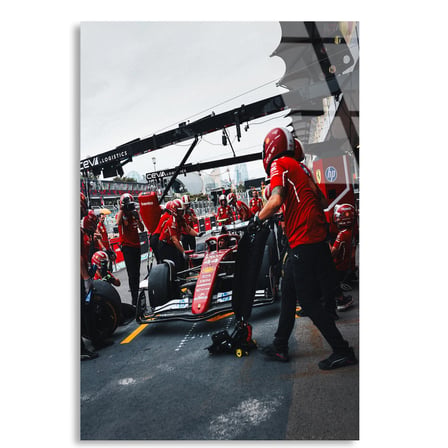 Ferrari Pit Stop F1 Cam Tablo – Formula 1 Duvar Dekoru 80x125 cm