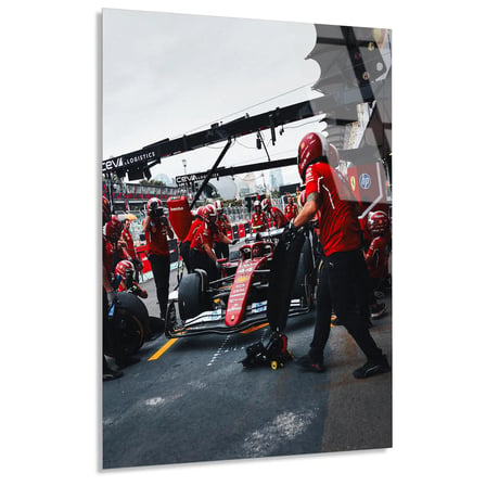 Ferrari Pit Stop F1 Cam Tablo – Formula 1 Duvar Dekoru 80x125 cm