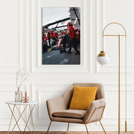 Ferrari Pit Stop F1 Cam Tablo – Formula 1 Duvar Dekoru 80x125 cm