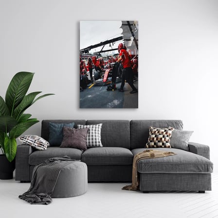 Ferrari Pit Stop F1 Cam Tablo – Formula 1 Duvar Dekoru 80x125 cm