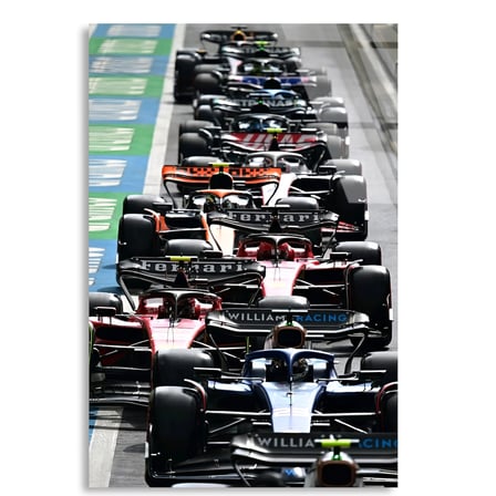 Formula 1 Başlangıç Gridi F1 Cam Tablo – Formula 1 Duvar Dekoru 35x50 cm