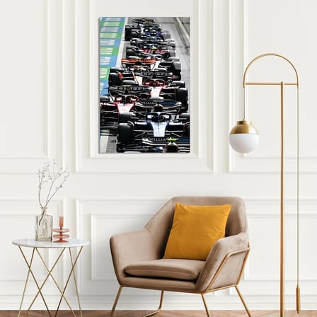 Formula 1 Başlangıç Gridi F1 Cam Tablo – Formula 1 Duvar Dekoru 35x50 cm