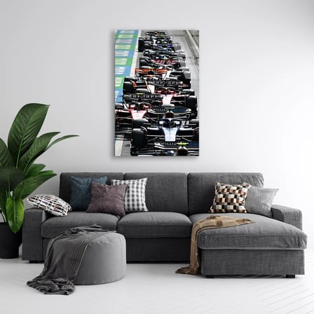 Formula 1 Başlangıç Gridi F1 Cam Tablo – Formula 1 Duvar Dekoru 35x50 cm