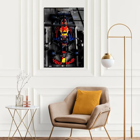 Red Bull Yarış Aracı F1 Cam Tablo – Formula 1 Duvar Dekoru 35x50 cm