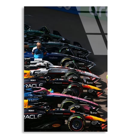 Gece Yarışı Grid Dizilişi F1 Cam Tablo – Formula 1 Duvar Dekoru 35x50 cm