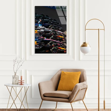 Gece Yarışı Grid Dizilişi F1 Cam Tablo – Formula 1 Duvar Dekoru 35x50 cm