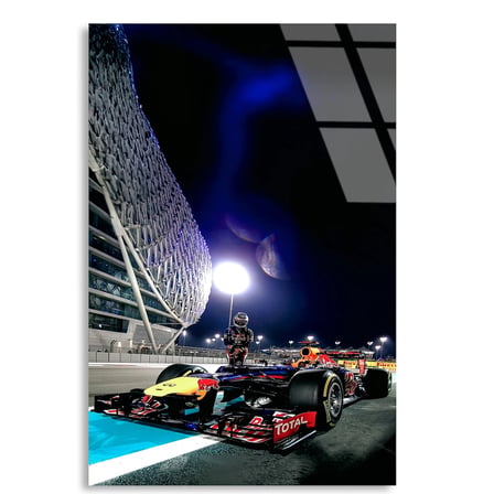 Abu Dhabi Gece Yarışı F1 Cam Tablo – Formula 1 Duvar Dekoru 35x50 cm