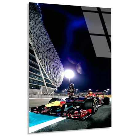 Abu Dhabi Gece Yarışı F1 Cam Tablo – Formula 1 Duvar Dekoru 35x50 cm