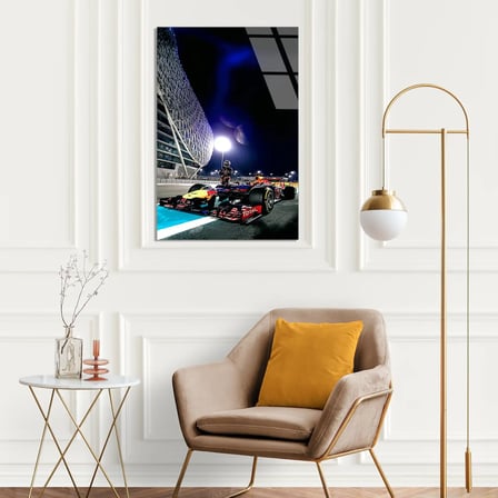 Abu Dhabi Gece Yarışı F1 Cam Tablo – Formula 1 Duvar Dekoru 35x50 cm