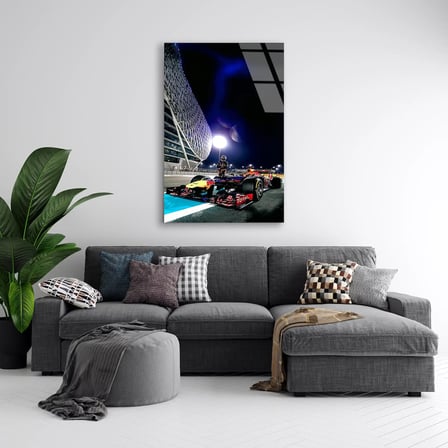 Abu Dhabi Gece Yarışı F1 Cam Tablo – Formula 1 Duvar Dekoru 35x50 cm