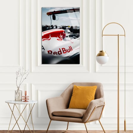 Red Bull Yarış Aracı F1 Cam Tablo – Formula 1 Duvar Dekoru 35x50 cm
