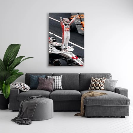 Formula 1 Zafer Kutlaması F1 Cam Tablo – Formula 1 Duvar Dekoru 60x90 cm