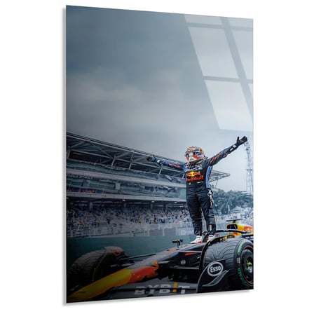 Interlagos Zafer Kutlaması F1 Cam Tablo – Formula 1 Duvar Dekoru 35x50 cm