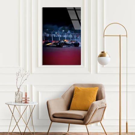 Baku Gece Yarışı F1 Cam Tablo – Formula 1 Duvar Dekoru 35x50 cm