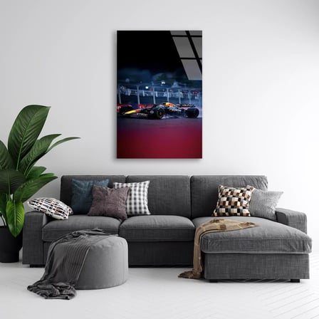 Baku Gece Yarışı F1 Cam Tablo – Formula 1 Duvar Dekoru 35x50 cm