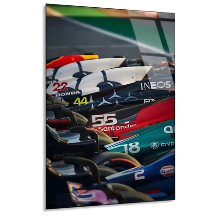 Formula 1 Grid Üstten F1 Cam Tablo – Formula 1 Duvar Dekoru 35x50 cm