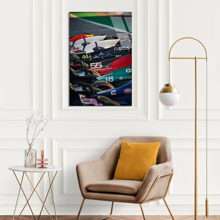 Formula 1 Grid Üstten F1 Cam Tablo – Formula 1 Duvar Dekoru 35x50 cm