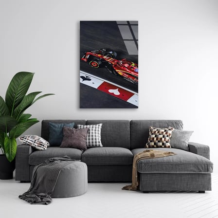Ferrari Sokak Yarışı F1 Cam Tablo – Formula 1 Duvar Dekoru 35x50 cm