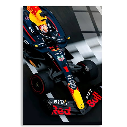 Red Bull Üstten Görünüm F1 Cam Tablo – Formula 1 Duvar Dekoru 35x50 cm