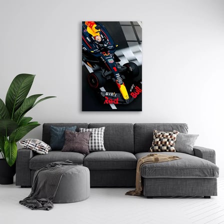 Red Bull Üstten Görünüm F1 Cam Tablo – Formula 1 Duvar Dekoru 35x50 cm