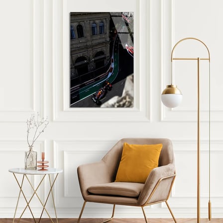 Baku Şehir Yarışı Havadan F1 Cam Tablo – Formula 1 Duvar Dekoru 35x50 cm