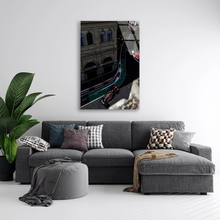 Baku Şehir Yarışı Havadan F1 Cam Tablo – Formula 1 Duvar Dekoru 35x50 cm