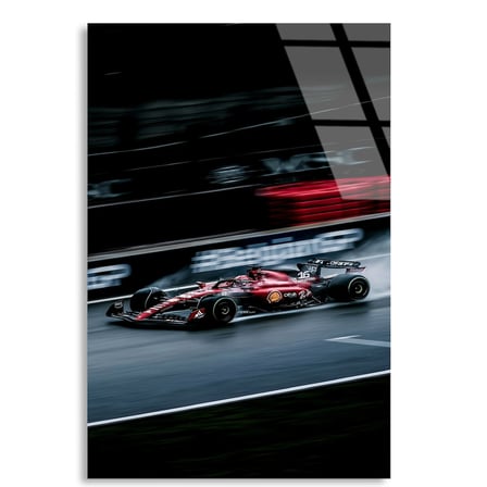 Ferrari Hız Bulanıklığı F1 Cam Tablo – Formula 1 Duvar Dekoru 35x50 cm