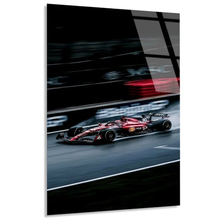 Ferrari Hız Bulanıklığı F1 Cam Tablo – Formula 1 Duvar Dekoru 35x50 cm