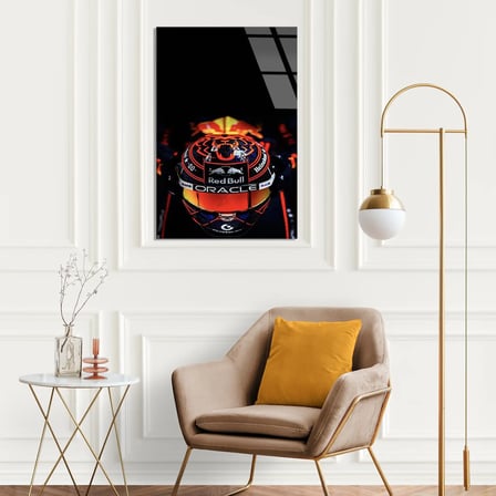 Kaplan Desenli F1 Kaskı F1 Cam Tablo – Formula 1 Duvar Dekoru 35x50 cm