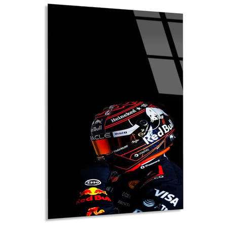 Red Bull Pilot Kaskı F1 Cam Tablo – Formula 1 Duvar Dekoru 35x50 cm